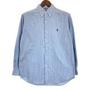 RALPH LAUREN ラルフローレン ボタンダウン 長袖シャツ ストライプ ライトブルー (メンズ 16) 中古 古着 R8952(4)