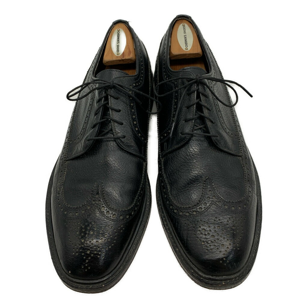 80年代 USA製 EASY FLEX ロングウィングチップ レザーシューズ ブラック (メンズ 9 1/2 D) 中古 古着 KA1603