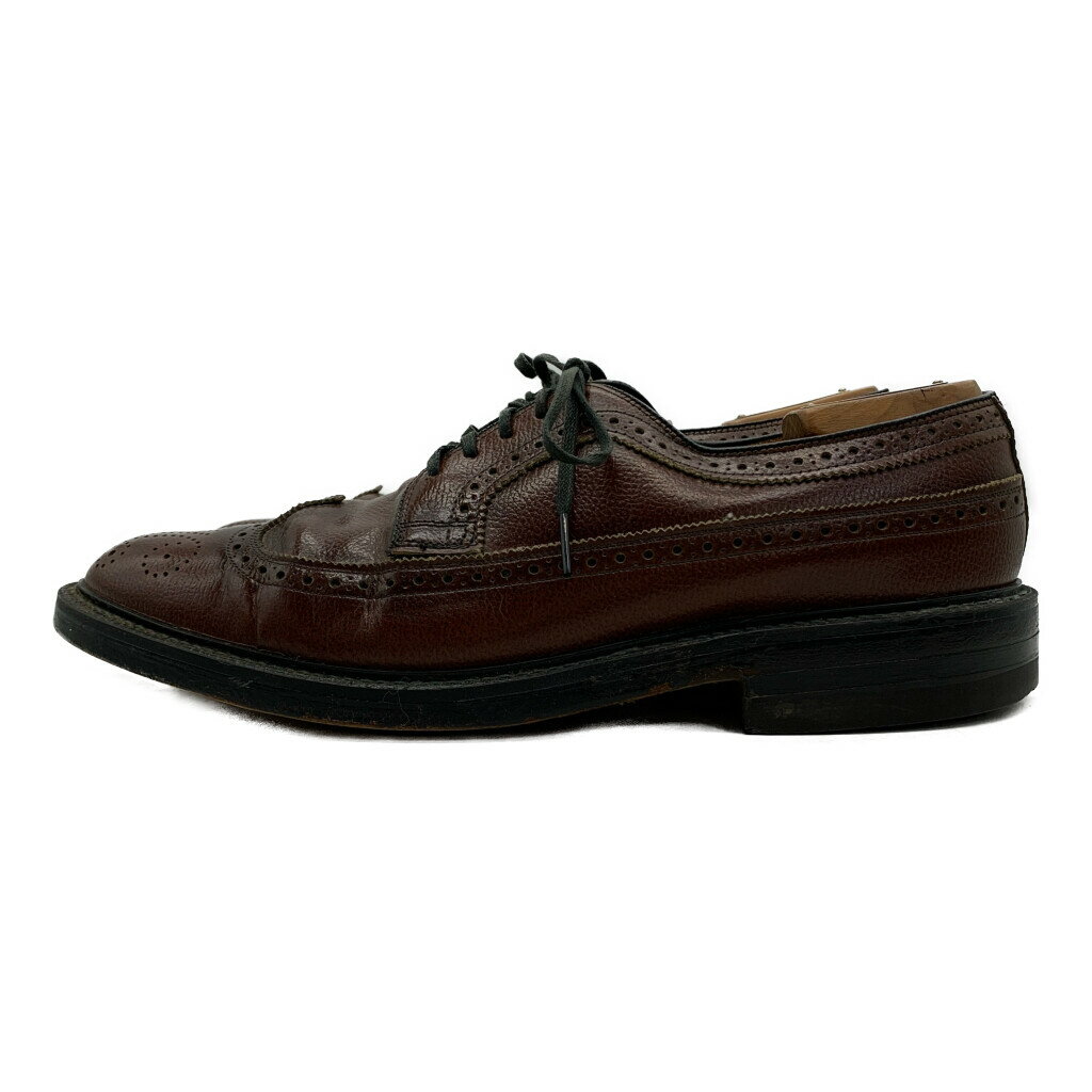 80年代 STACY ADAMS ステイシーアダムス ロングウィングチップ レザーシューズ レッドブラウン (メンズ 8 D) 中古 古着 KA1610