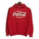 80年代 USA製 JERZEES ジャージーズ スウェット Coca Cola コカ・コーラ パーカー 企業ロゴ レッド (メンズ M) 中古 古着 R917...