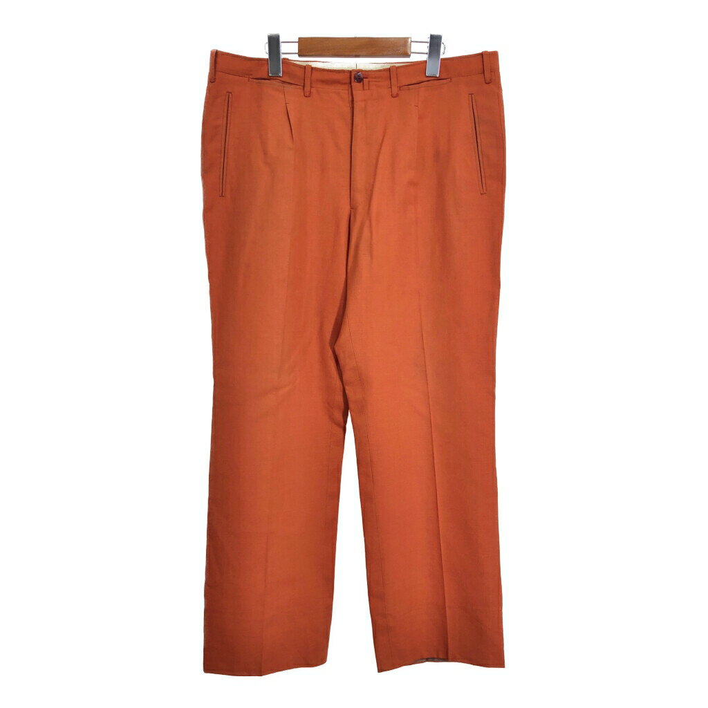 80年代 Derby タック スラックスパンツ オレンジ (メンズ XL相当) 中古 古着 R9299