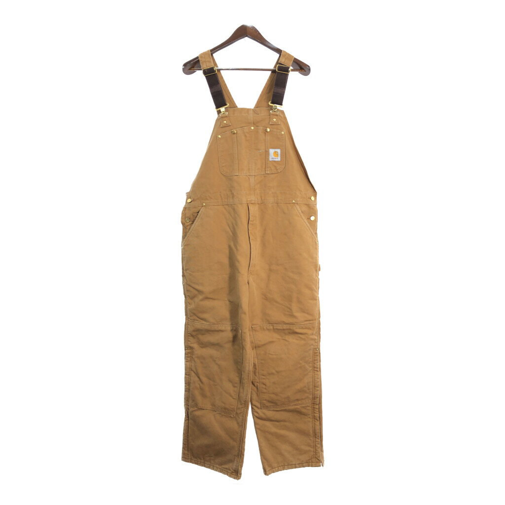 Carhartt カーハート オーバーオール ブラウン (メンズ W40L31相当) 中古 古着 R9381