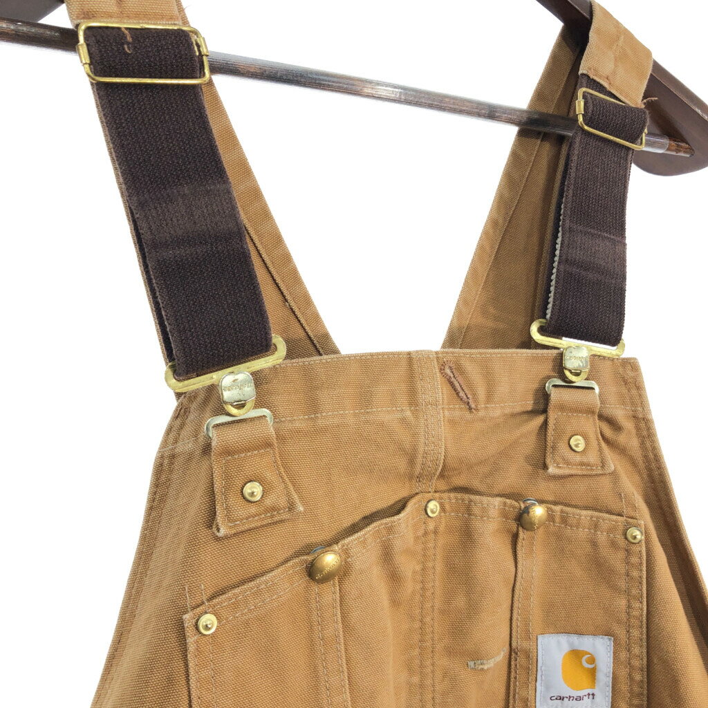 Carhartt カーハート オーバーオール ブラウン (メンズ W40L31相当) 中古 古着 R9381