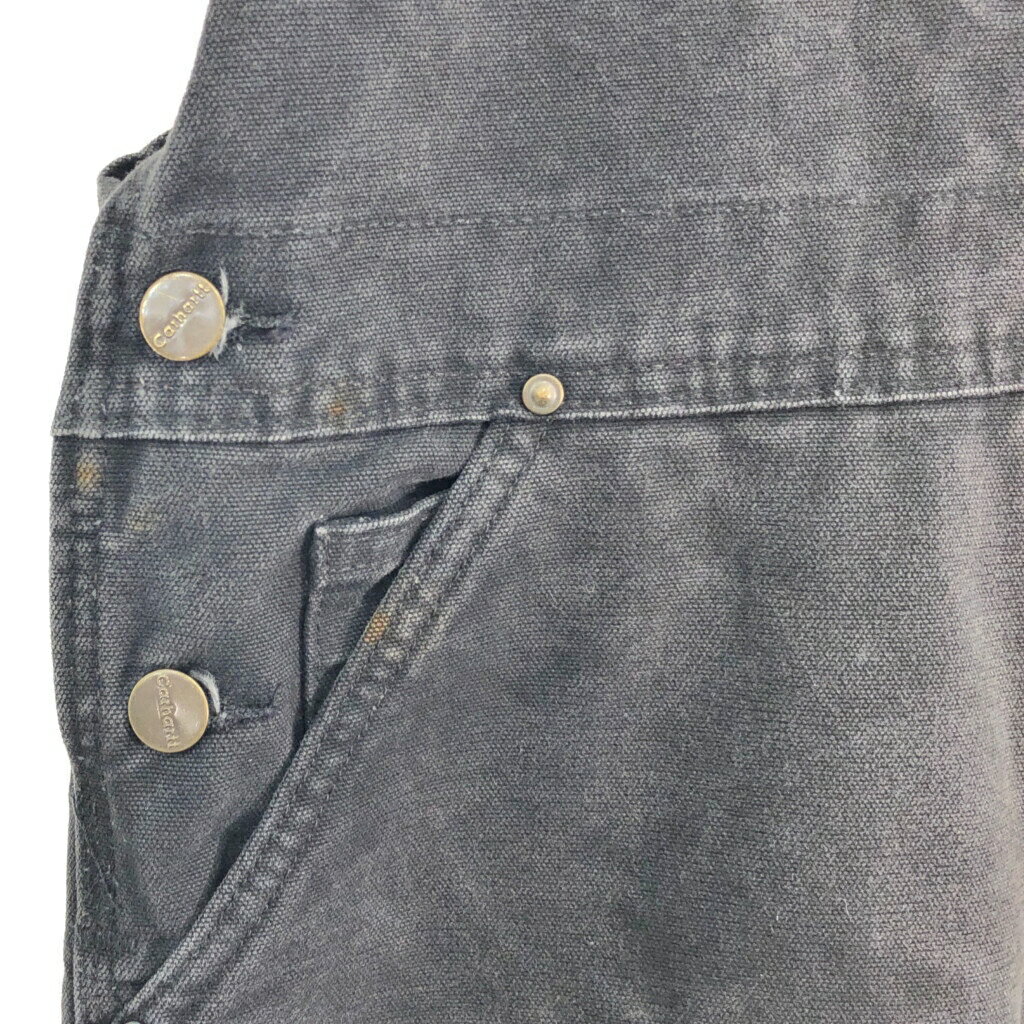 Carhartt カーハート オーバーオール ブラック (メンズ W34 L34) 中古 古着 R9385