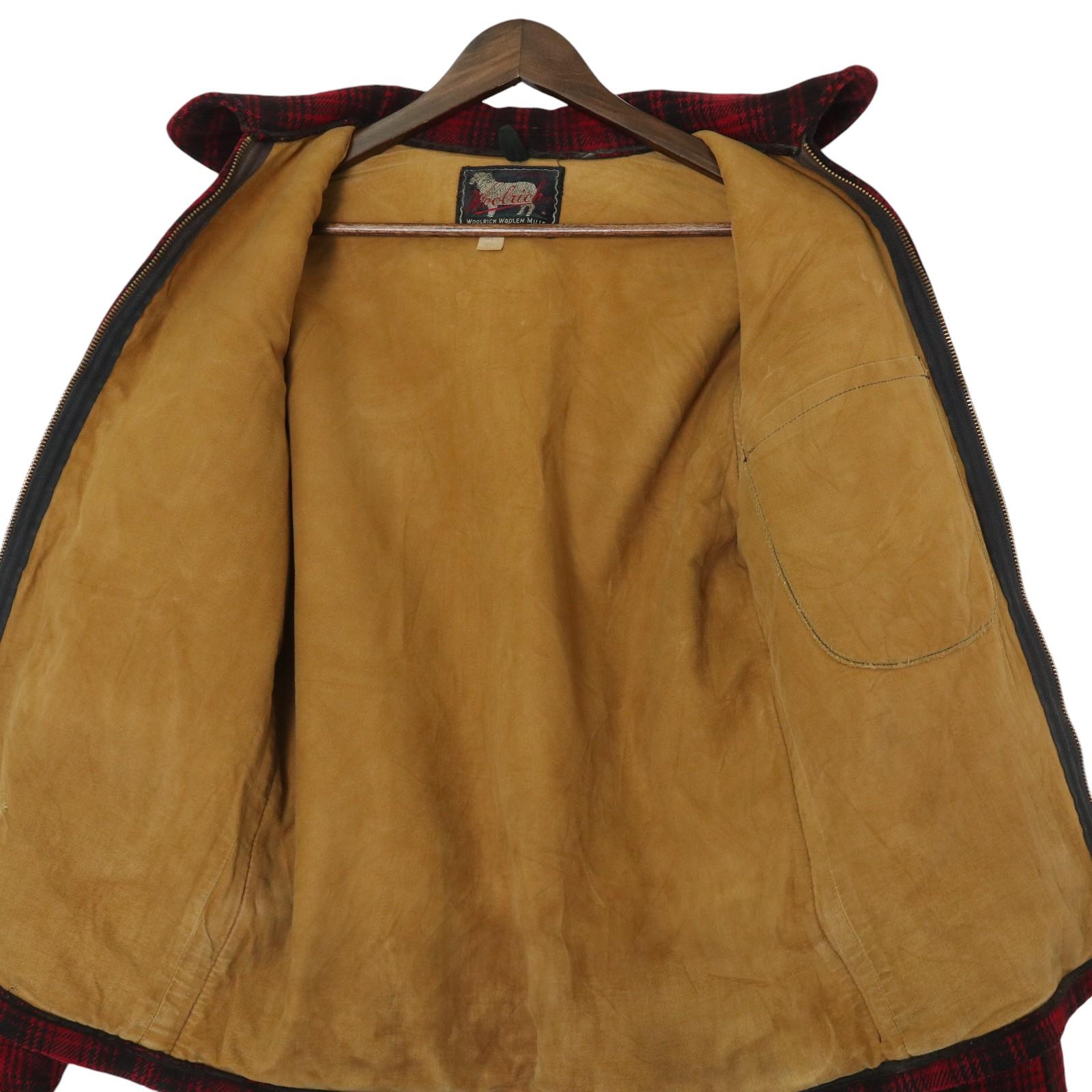 50年代 WOOLRICH ウールリッチ ウール ハンティングジャケット ヴィンテージ バッファローチェック レッド (メンズ 36) 中古 古着 A1453