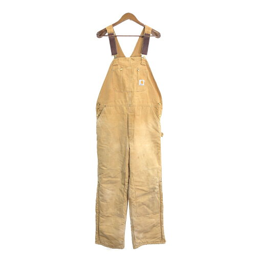 90年代 USA製 Carhartt カーハート ダック ダブルニー ビブオーバーオール オーバーオール ブラウン (メンズ W40 L32) 中古 古着 R9565 90年代 USA製 Carhartt カーハート ダック ダブルニー ビブオーバーオール オーバーオール ブラウン (メンズ W40 L32) 中古 古着 R9565