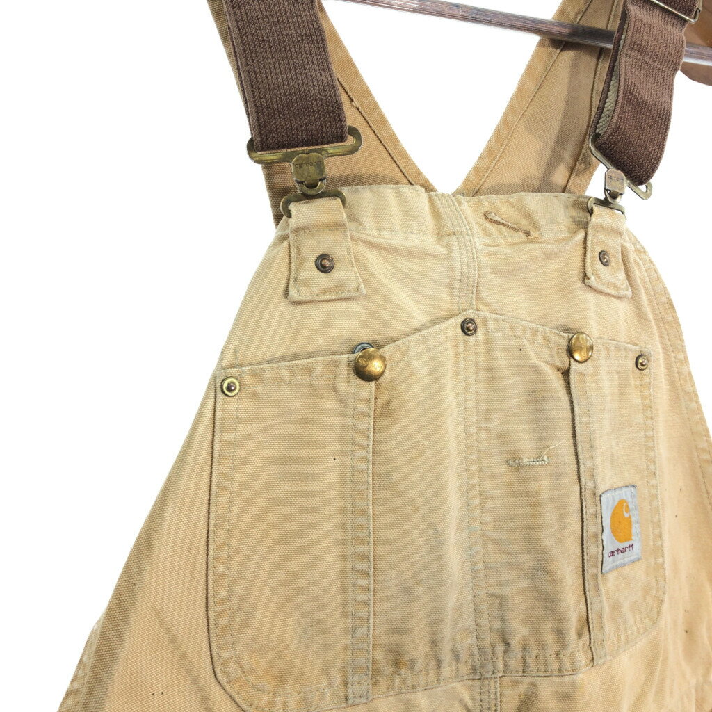 Carhartt カーハート オーバーオール ブラウン (メンズ W33L30相当) 中古 古着 R9568