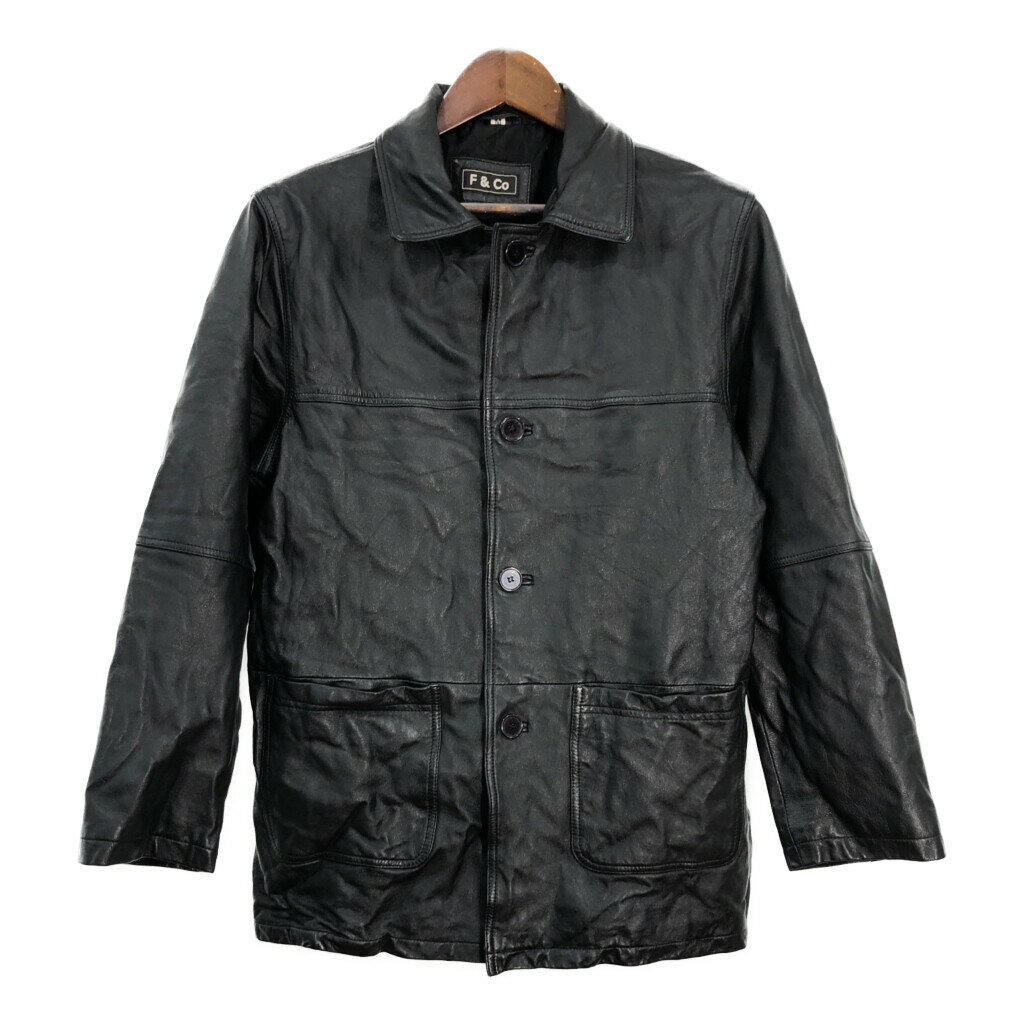 F&Co レザージャケット ブラック (メンズ M) 中古 古着 R9606