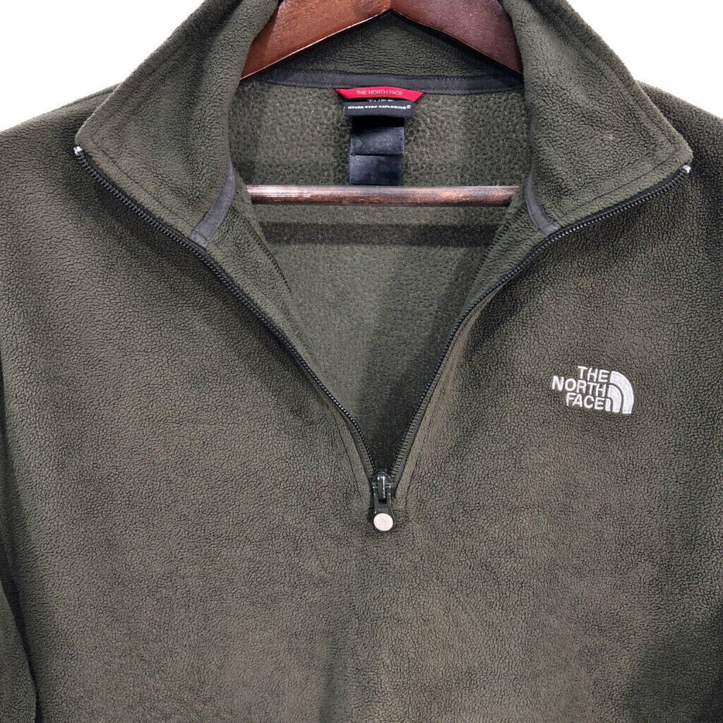 THE NORTH FACE ノースフェイス ハーフジップ フリースジャケット アウトドア グリーン (メンズ L) 中古 古着 R9634
