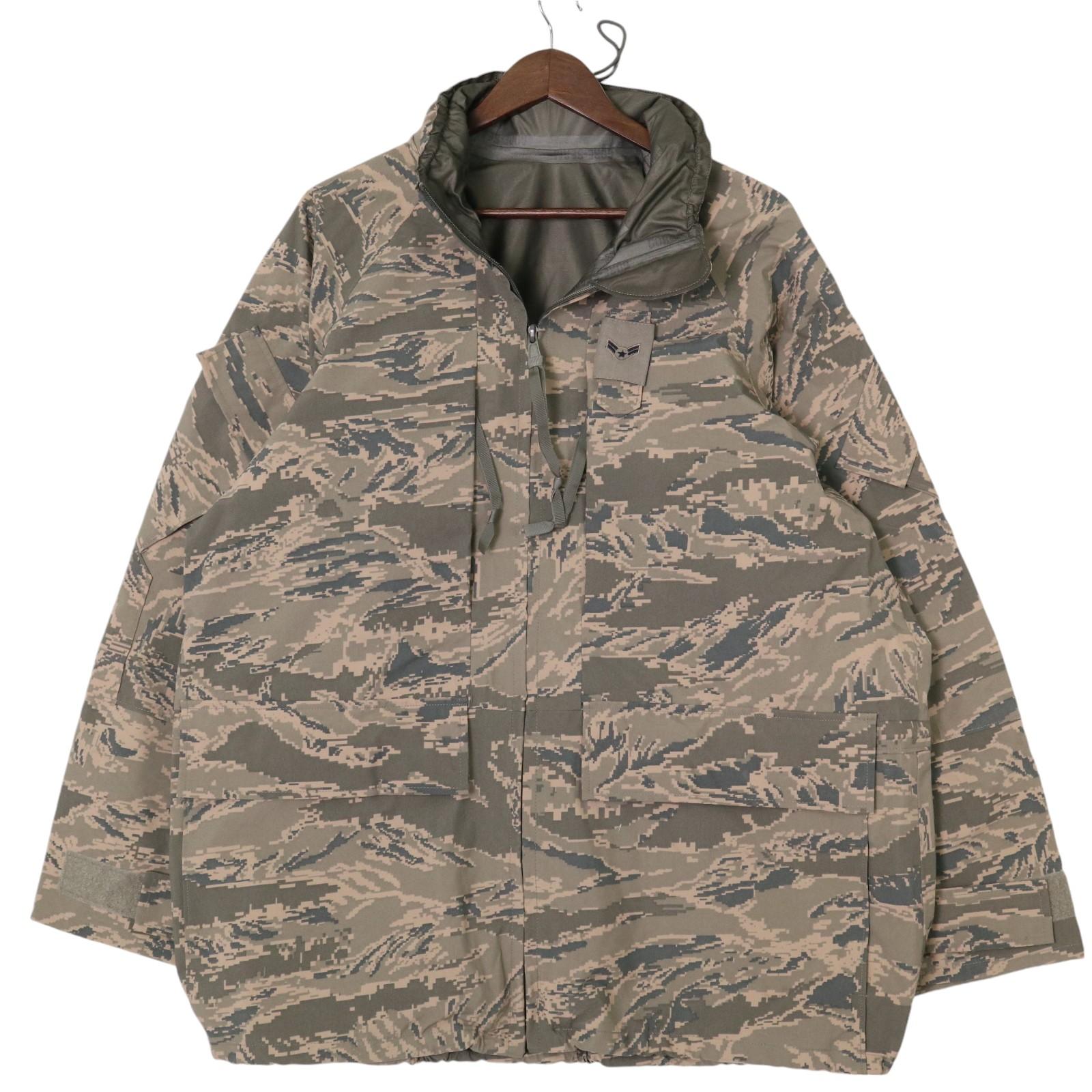 00年代 米軍実物 U.S.AIRFORCE APECS GORETEXパーカージャケット ミリタリー ABUカモ (メンズ L) 中古 古着 A1579