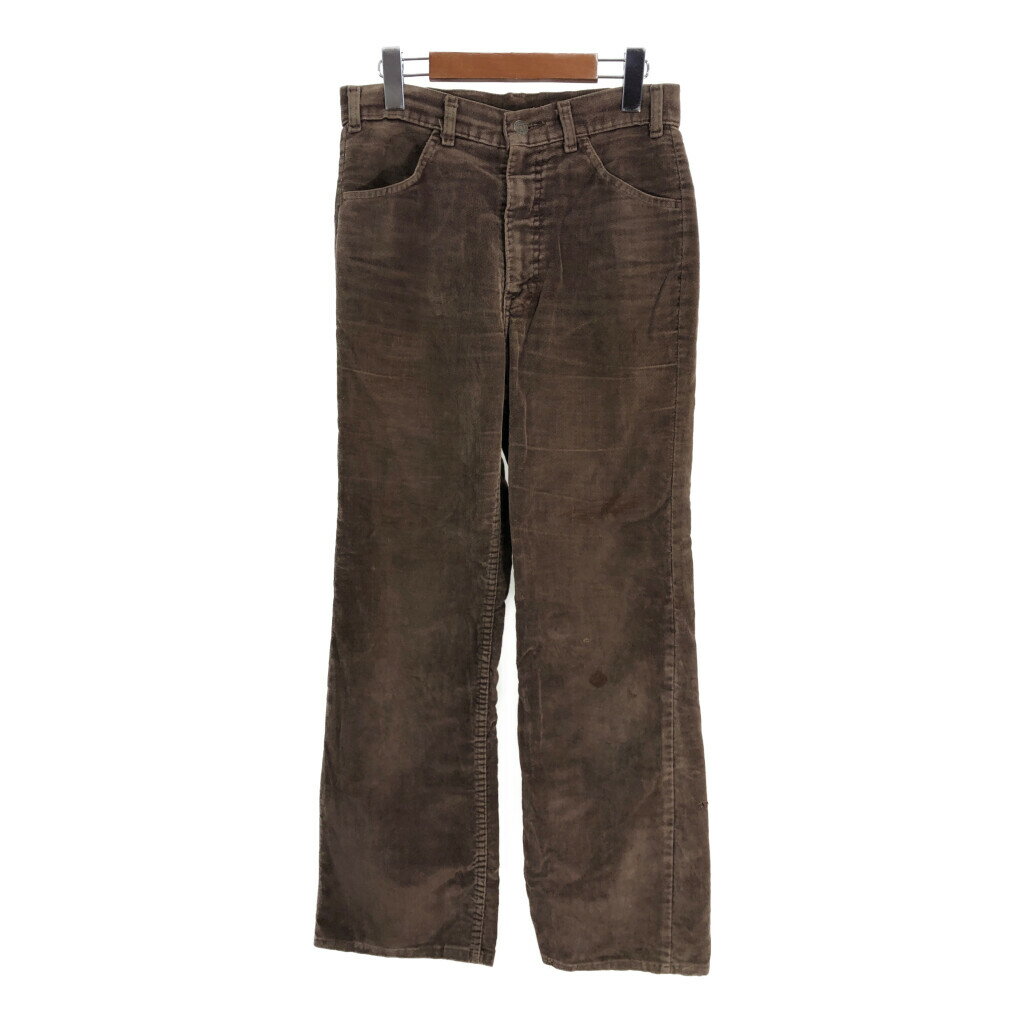 70年代 Levi's リーバイス 517 シャモアクロスパンツ ブラウン (メンズ W30 L34) 中古 古着 R9700