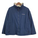 Columbia コロンビア ナイロン フリース ジャケット アウトドア 大きいサイズ ネイビー (メンズ 2XL) 中古 古着 R9777(4)