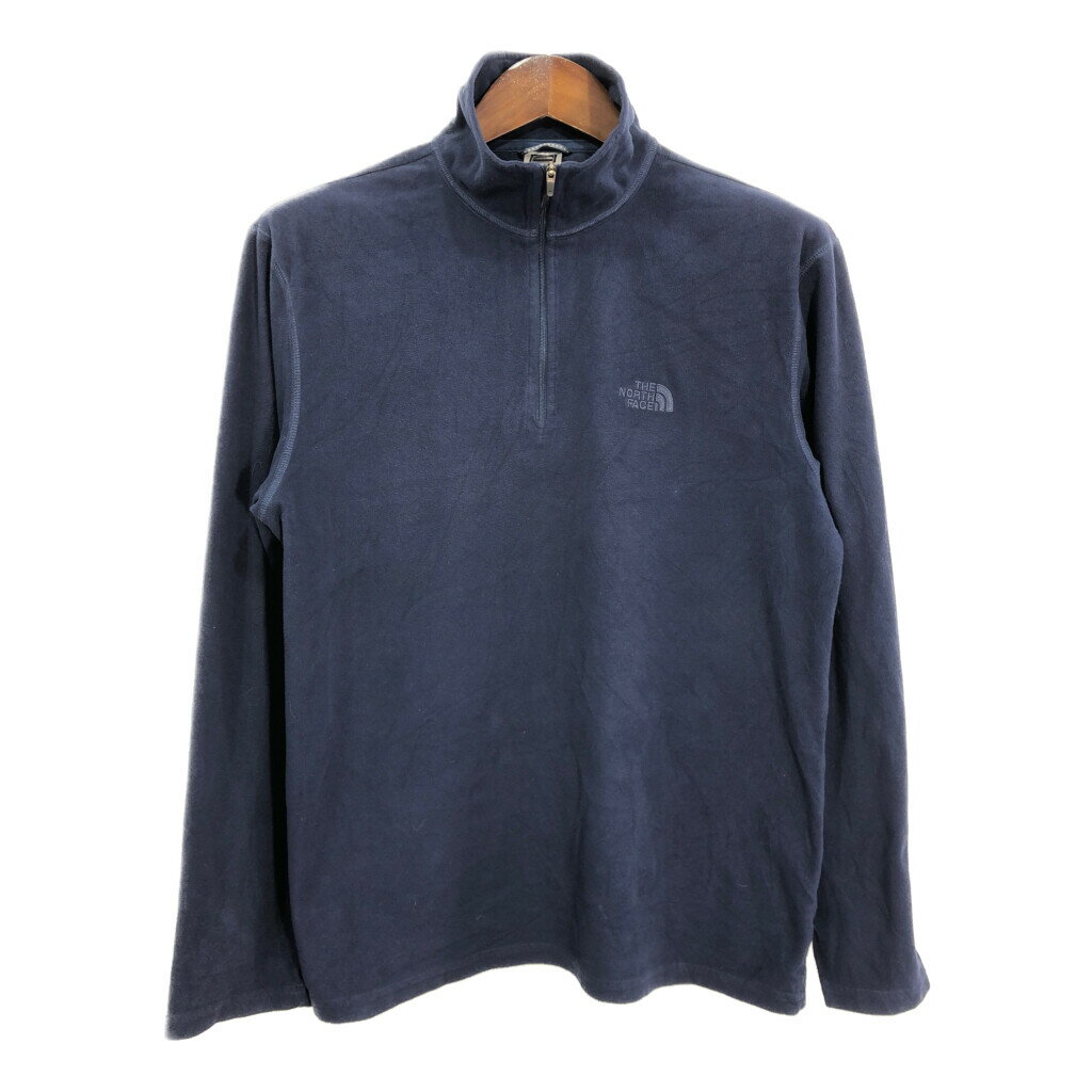 THE NORTH FACE ノースフェイス TKA100 ハーフジップ フリースジャケット アウトドア ネイビー (メンズ M) 中古 古着 s0087