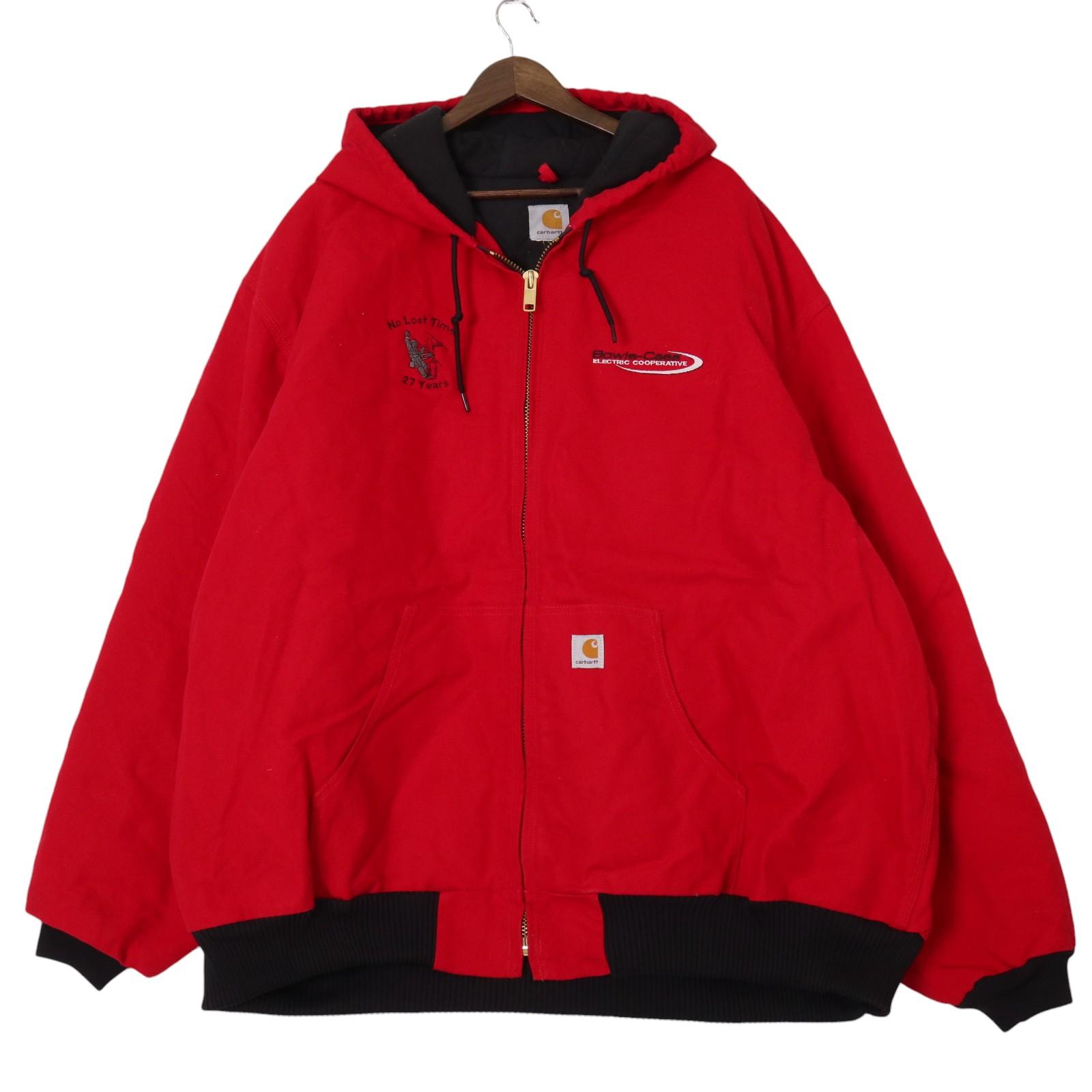carhartt アクティブジャケット ワインレッド フェード ダメージ 