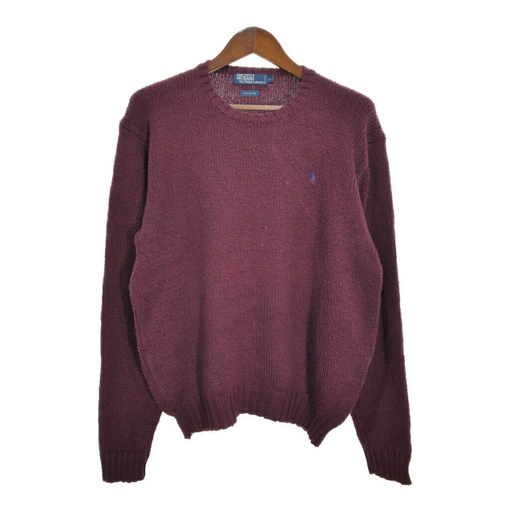 Polo by Ralph Lauren ポロ ラルフローレン セーター ワンポイントロゴ ワインレッド (メンズ L) 中古 古着 S0331