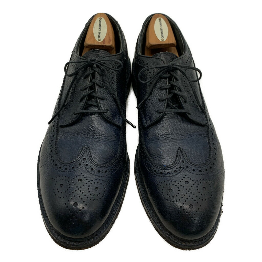 70年代 Iron Age by BOSTONIAN ロングウィングチップ スチールトゥ レザーシューズ ブラック (メンズ 9 1/2 B) 中古 古着 KA1649