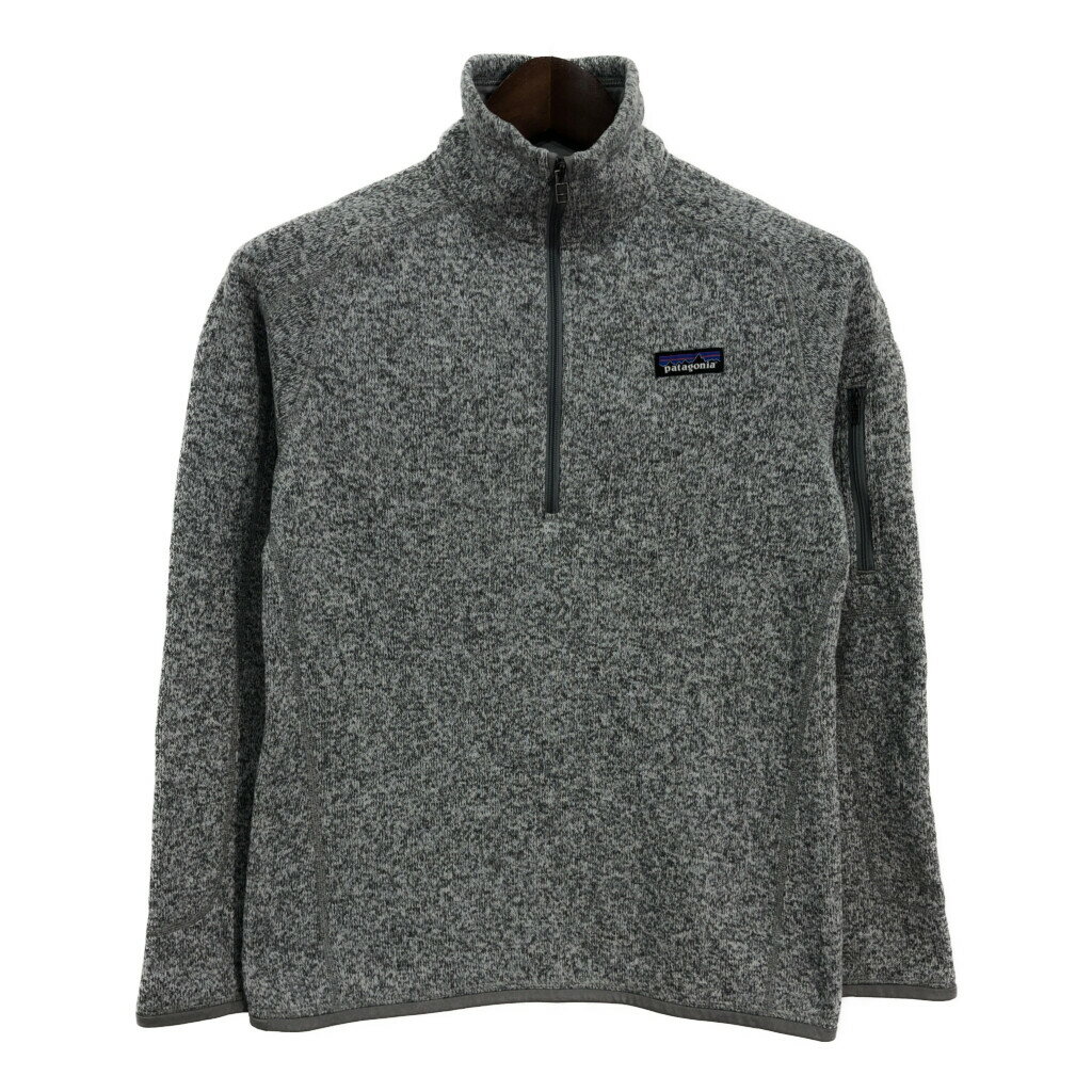 patagonia パタゴニア ベターセーター ハーフジップ フリースジャケット アウトドア ライトグレー (レディース M) 中古 古着 S0508
