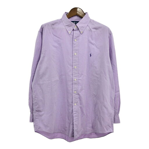 RALPH LAUREN ラルフローレン YARMOUTH ボタンダウン 長袖シャツ 大きいサイズ パープル (メンズ 17 1/2) 中古 古着 S0631 RALPH LAUREN ラルフローレン YARMOUTH ボタンダウン 長袖シャツ 大きいサイズ パープル (メンズ 17 1/2) 中古 古着 S0631