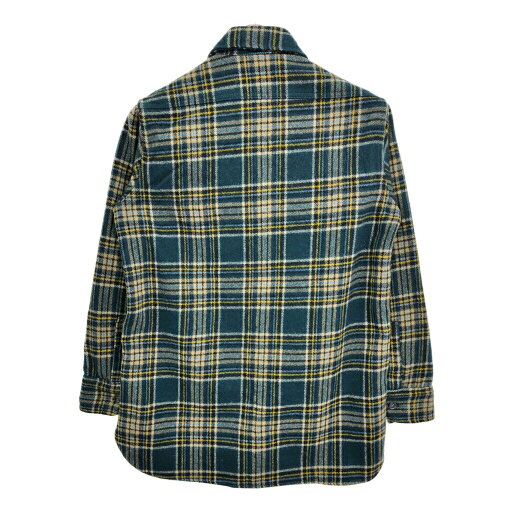 70年代 WOOLRICH ウールリッチ ウールシャツ チェック グリーン (メンズ M) 中古 古着 S0705