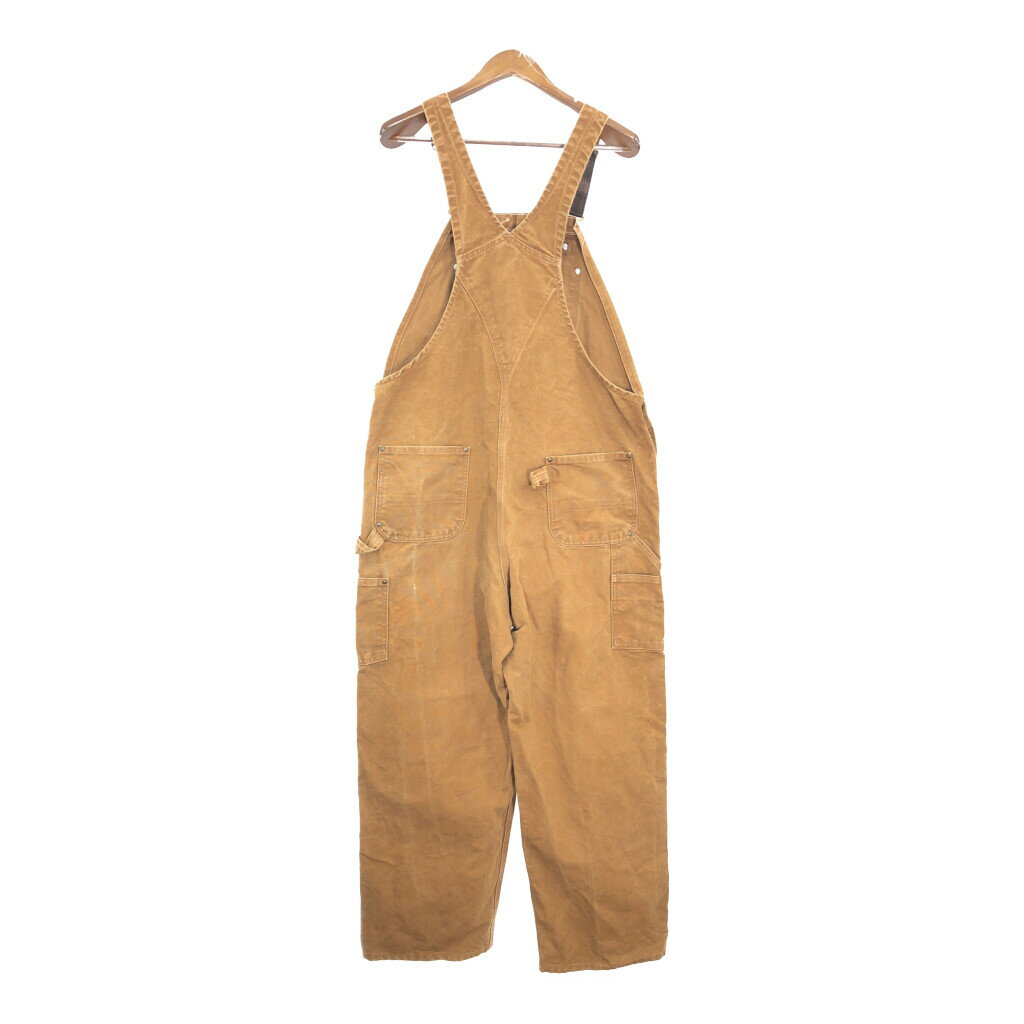 Carhartt カーハート ダック ダブルニー ビブオーバーオール ブラウン (メンズ W42 L32) 中古 古着 S0772