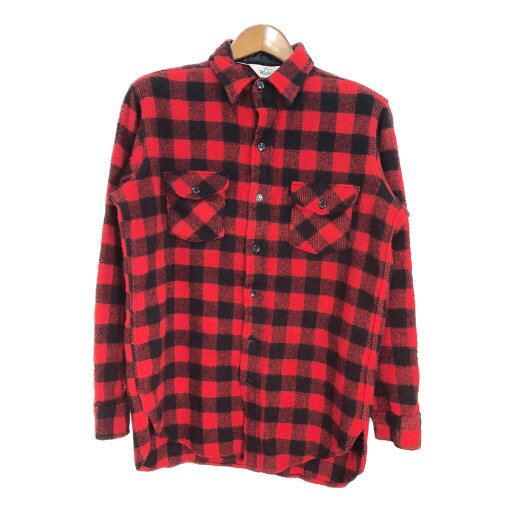 70年代 USA製 WOOLRICH ウールリッチ ウール 長袖シャツ ブロックチェック レッド (メンズ M相当) 中古 古着 S0886 70年代 USA製 WOOLRICH ウールリッチ ウール 長袖シャツ ブロックチェック レッド (メンズ M相当) 中古 古着 S0886