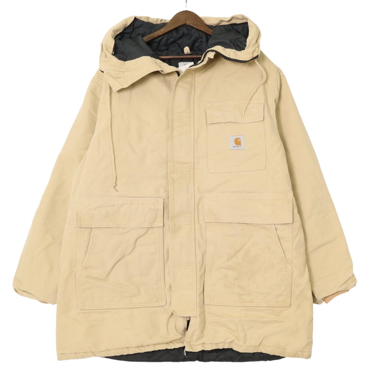樂天商城 - Carhartt カーハート シベリアンパーカー ベージュ (メンズ XL相当) 中古 古着 A1796