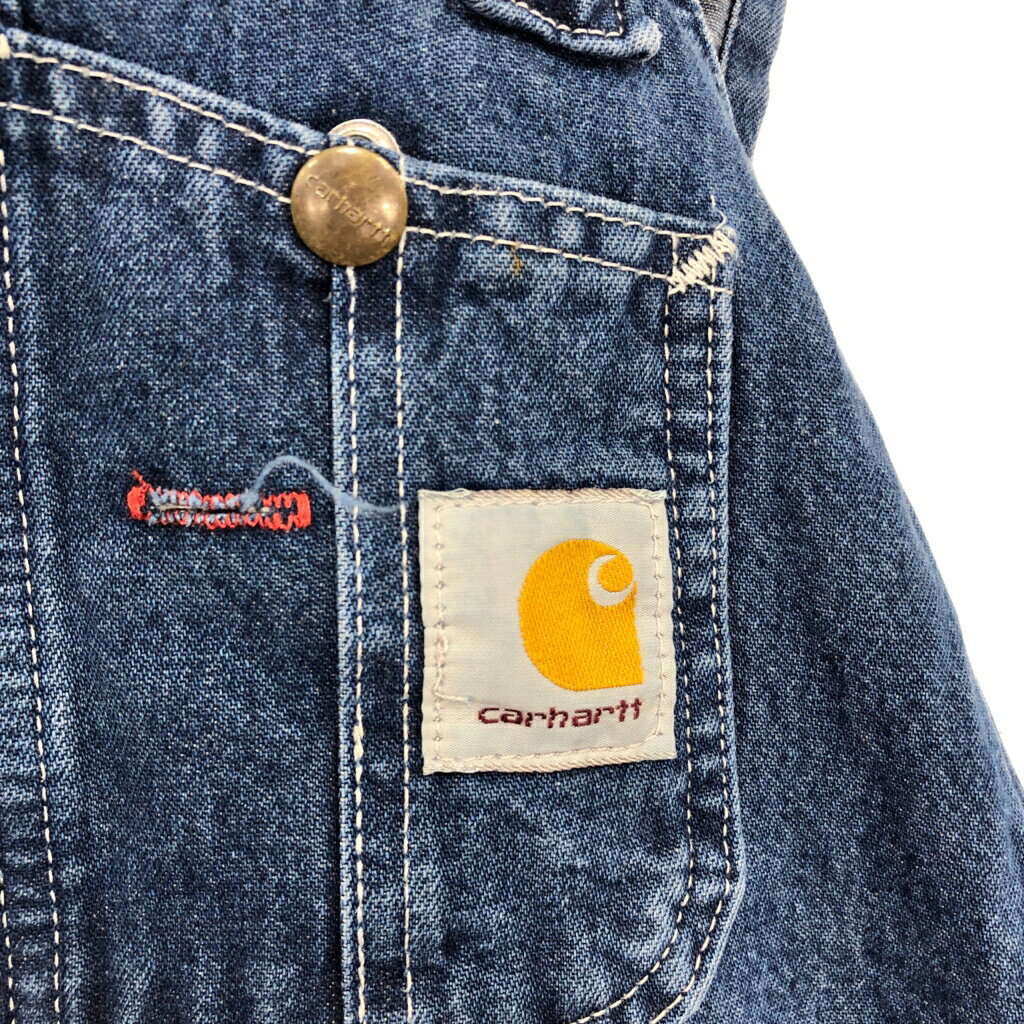 Carhartt カーハート デニム オーバーオール ブルー (メンズ W32 L34) 中古 古着 S0921