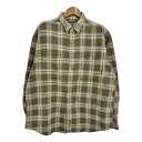 90年代 Timberland ティンバーランド 長袖シャツ オンブレチェック ブラウン (メンズ XL) 中古 古着 S1003