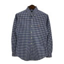 RALPH LAUREN ラルフローレン ボタンダウン 長袖シャツ ギンガムチェック ブルー (メンズ M) 中古 古着 S1298(4)
