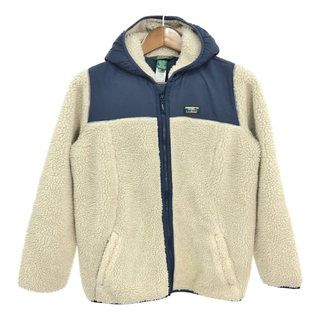 L.L.Bean エルエルビーン ボアフリースジャケット アウトドア アイボリー (レディース XL) 中古 古着 S1547