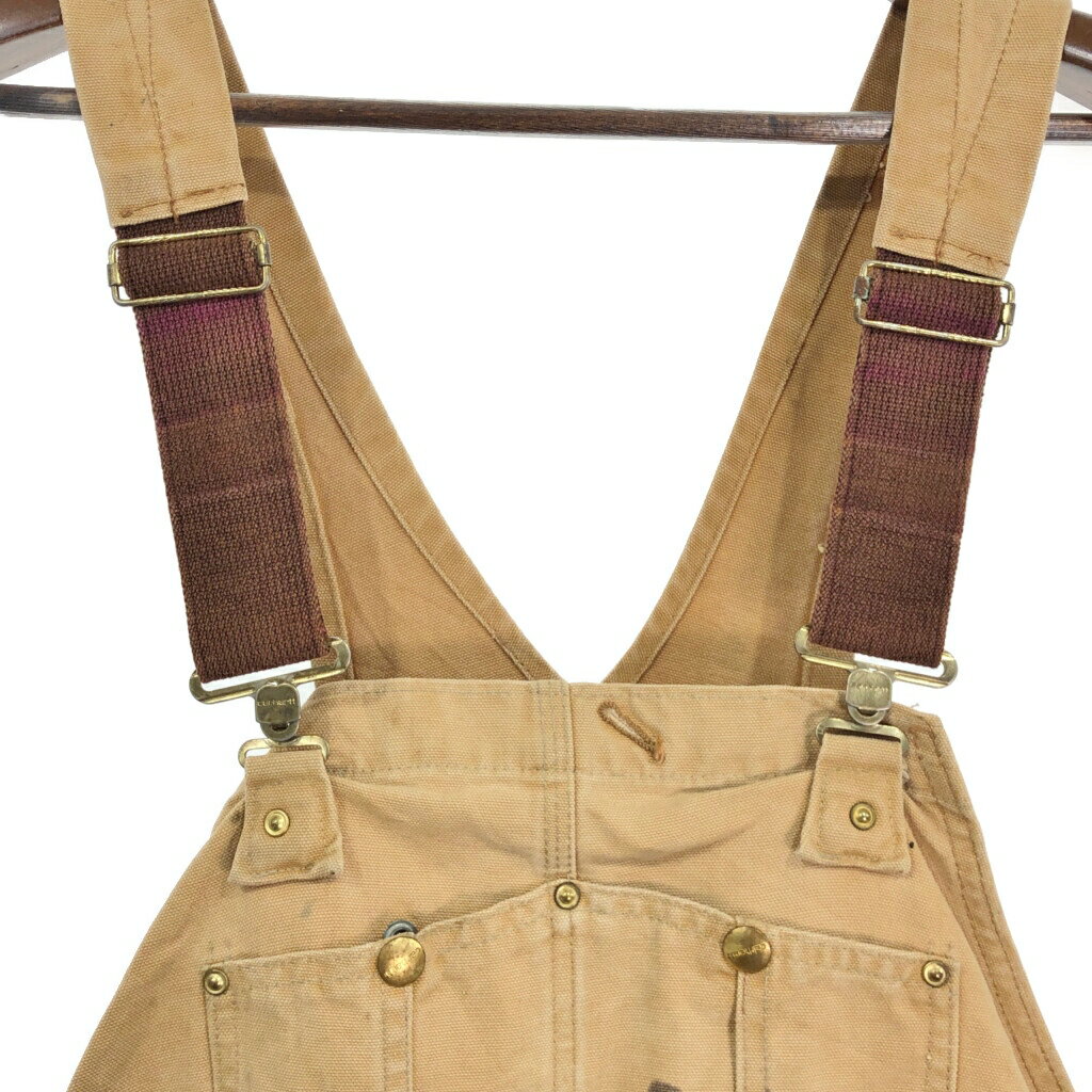 Carhartt カーハート オーバーオール ブラウン (メンズ W50L32相当) 中古 古着 S1582
