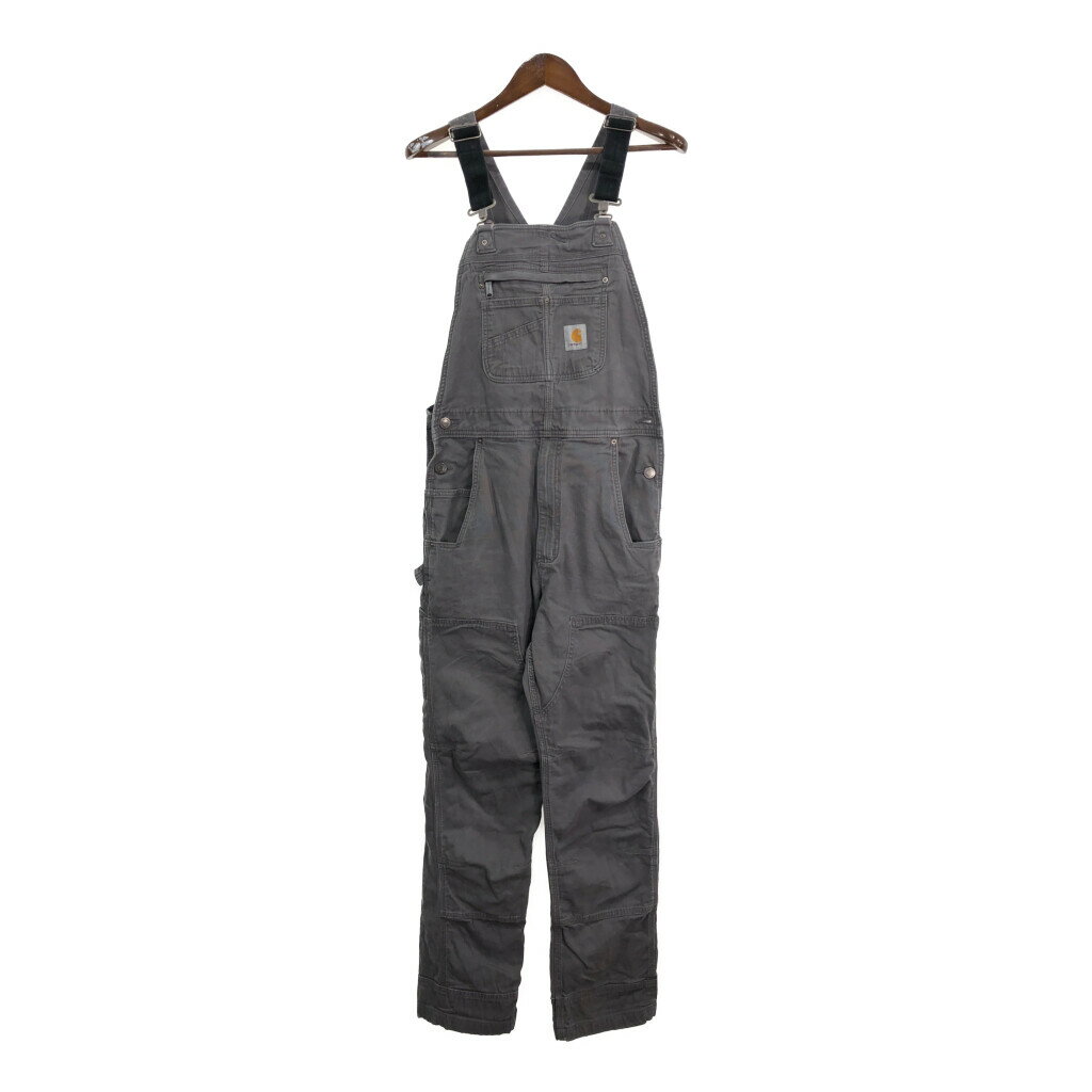 Carhartt カーハート ダック ダブルニー ビブオーバーオール グレー (メンズ W32 L32) 中古 古着 S1667