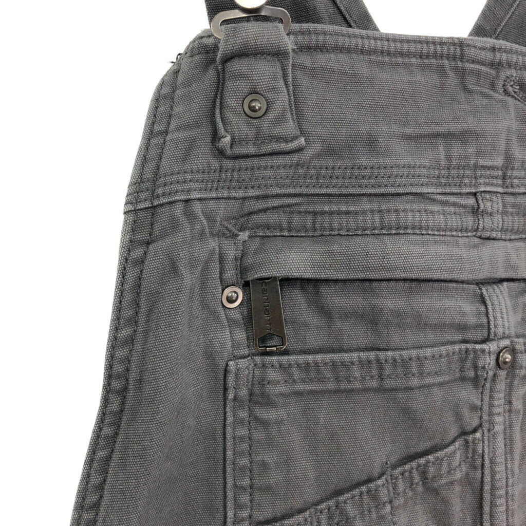 Carhartt カーハート ダック ダブルニー ビブオーバーオール グレー (メンズ W32 L32) 中古 古着 S1667