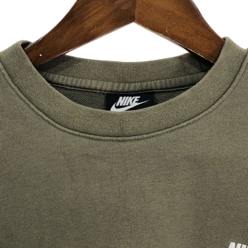 NIKE ナイキ スウェット スポーツ ワンポイントロゴ オリーブ (メンズ S) 中古 古着 S1742