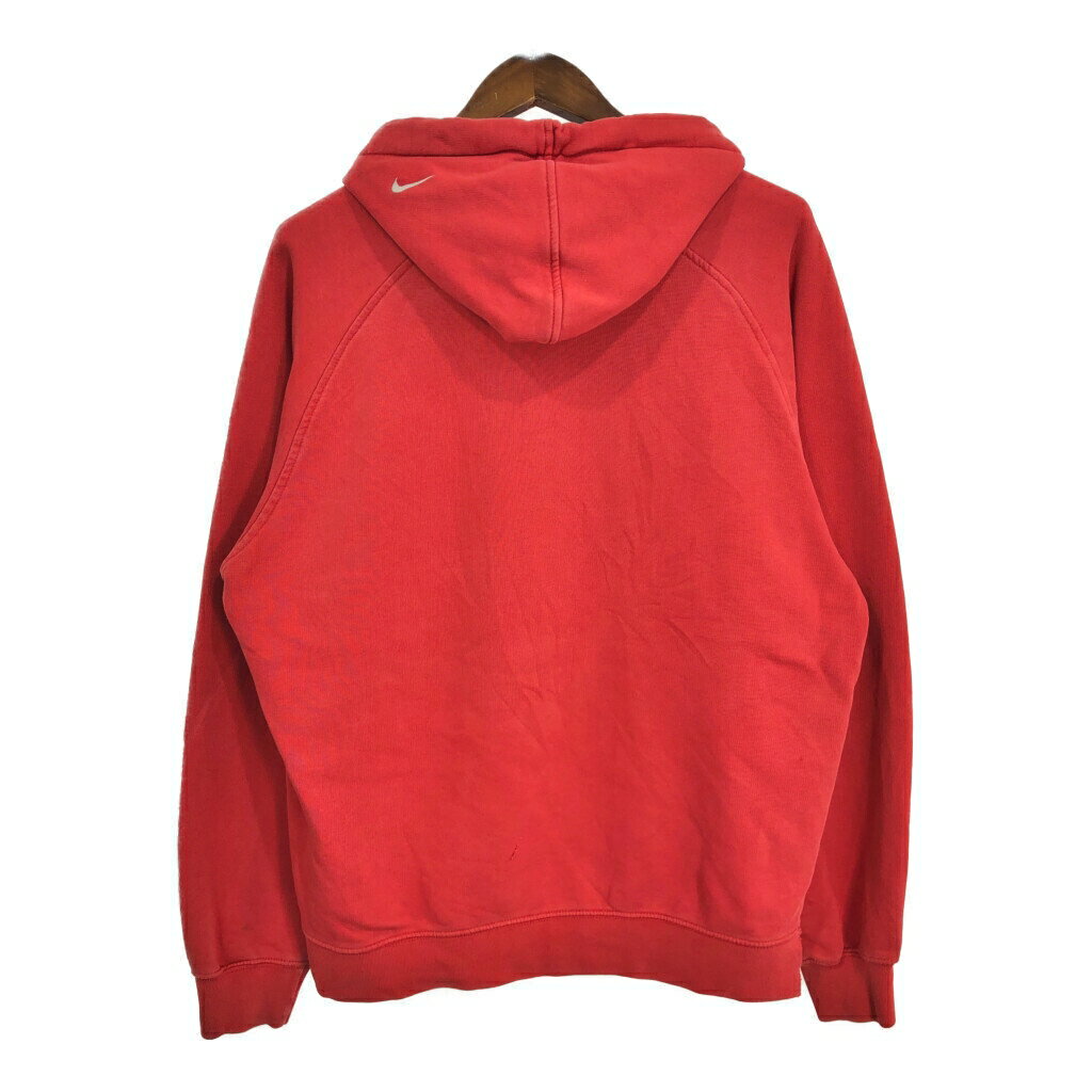 00年代 NIKE ナイキ スウェット パーカー スポーツ ロゴ レッド (メンズ L) 中古 古着 S1807