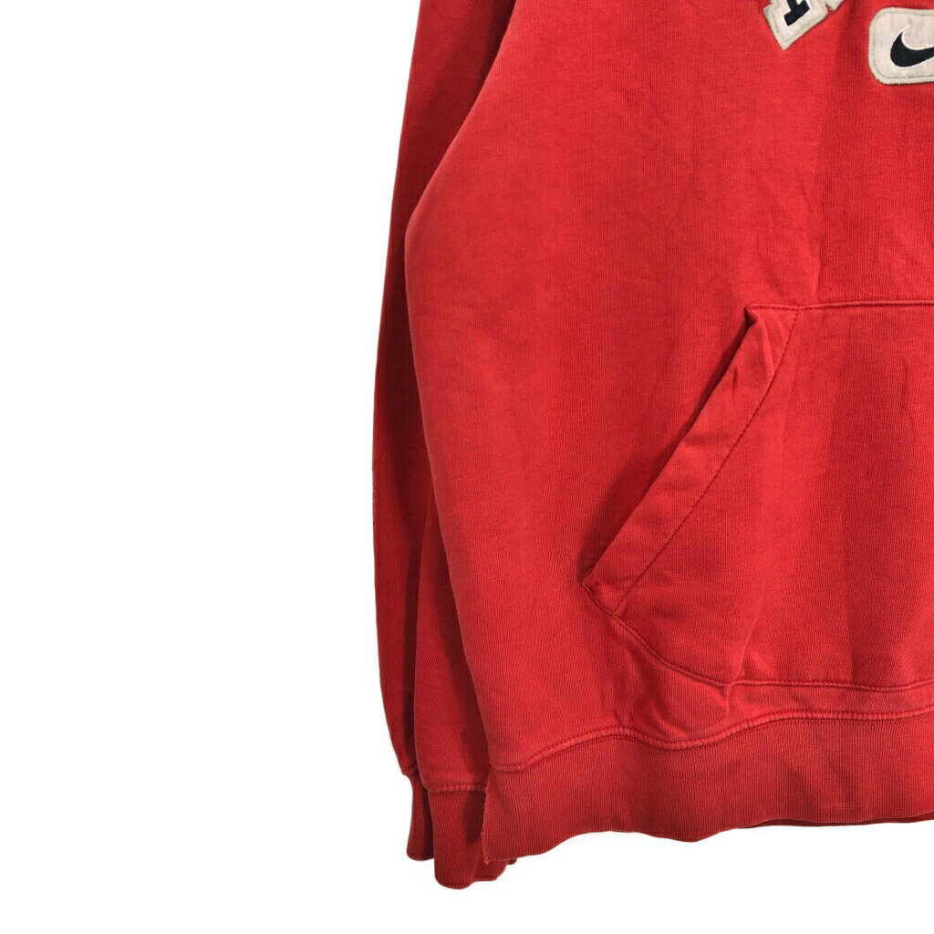 00年代 NIKE ナイキ スウェット パーカー スポーツ ロゴ レッド (メンズ L) 中古 古着 S1807