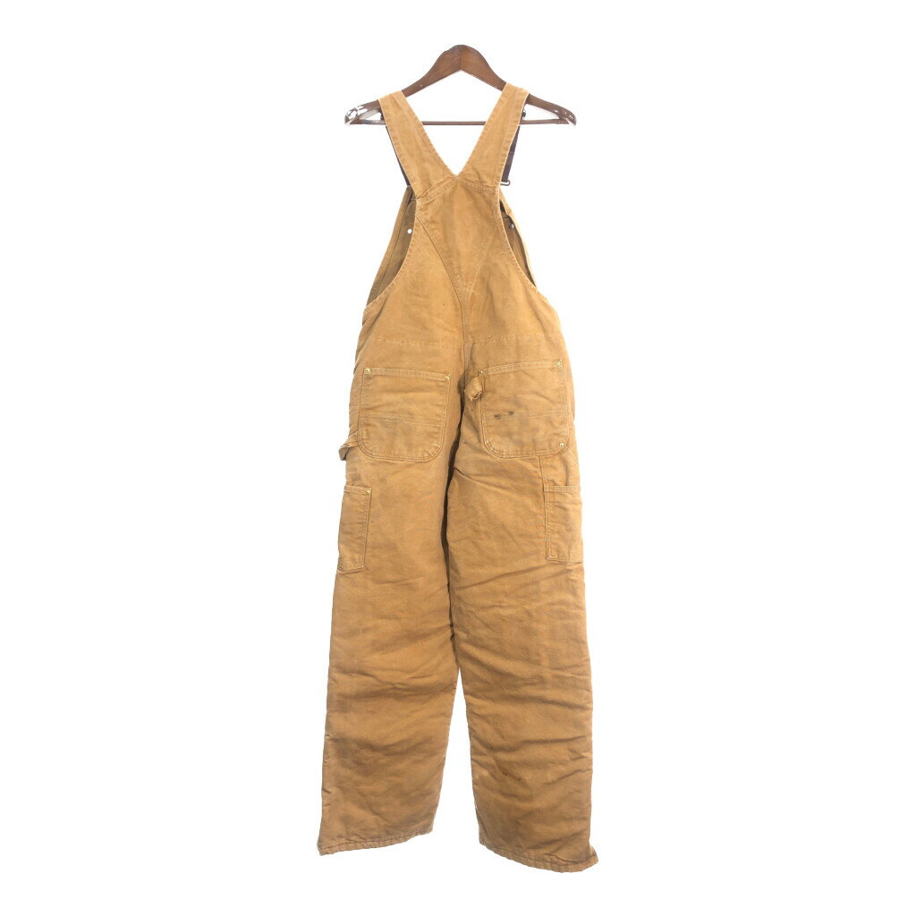 USA製 Carhartt カーハート オーバーオール ワーク ライトブラウン(メンズ W35 L31相当) 中古 古着 S2005