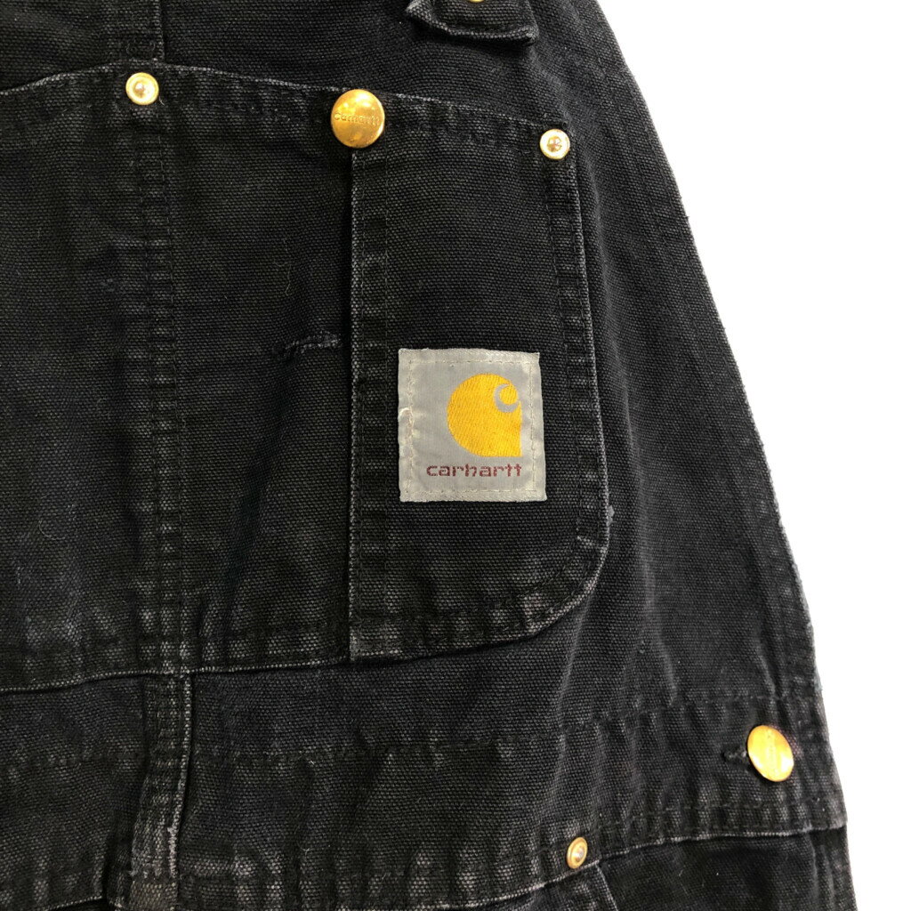Carhartt カーハート オーバーオール ワーク ブラック(メンズ W36 L32相当) 中古 古着 S2105