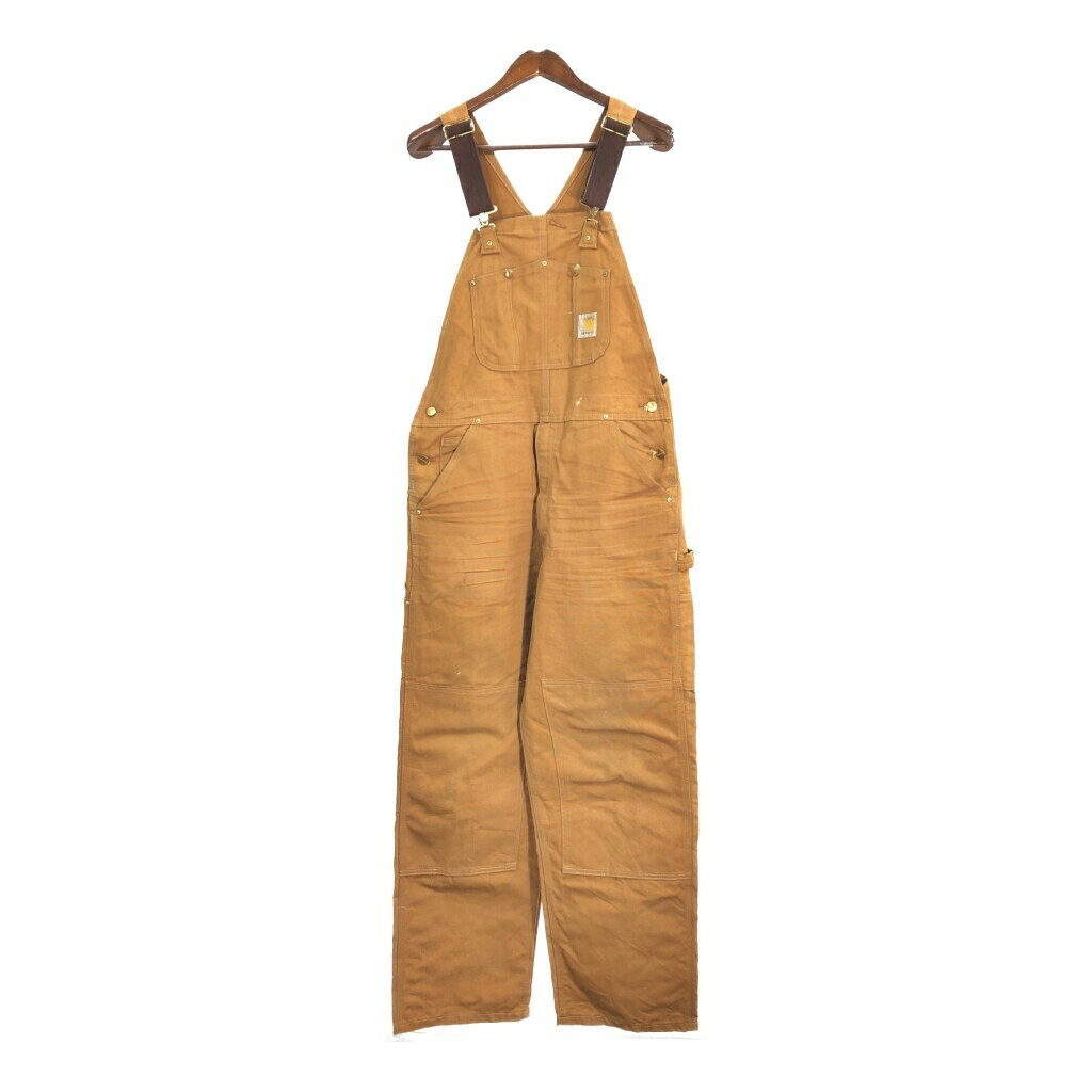 Carhartt カーハート オーバーオール ワーク ライトブラウン(メンズ) 中古 古着 S2181