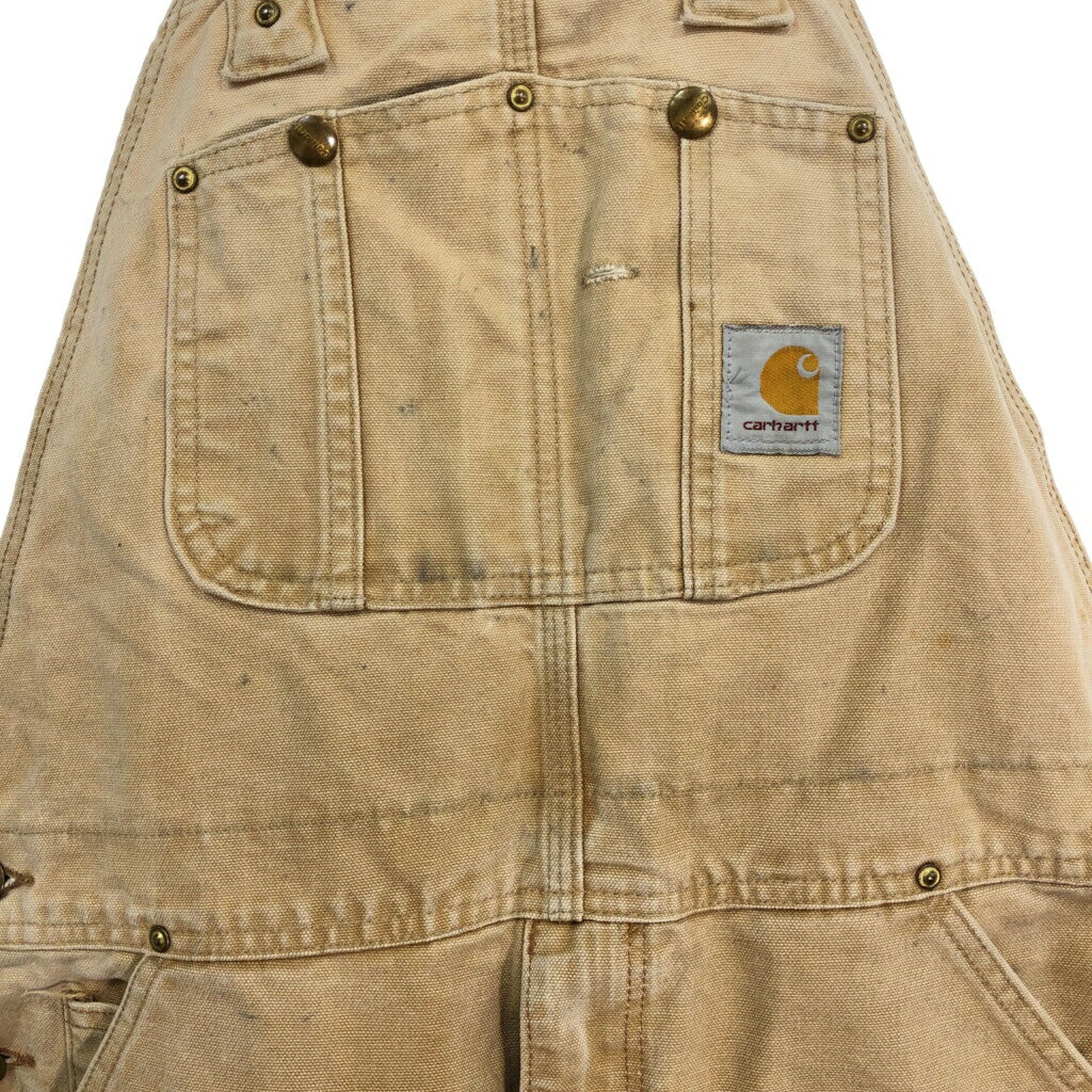 Carhartt カーハート オーバーオール ライトブラウン (メンズ W30 L32相当) 中古 古着 S2254