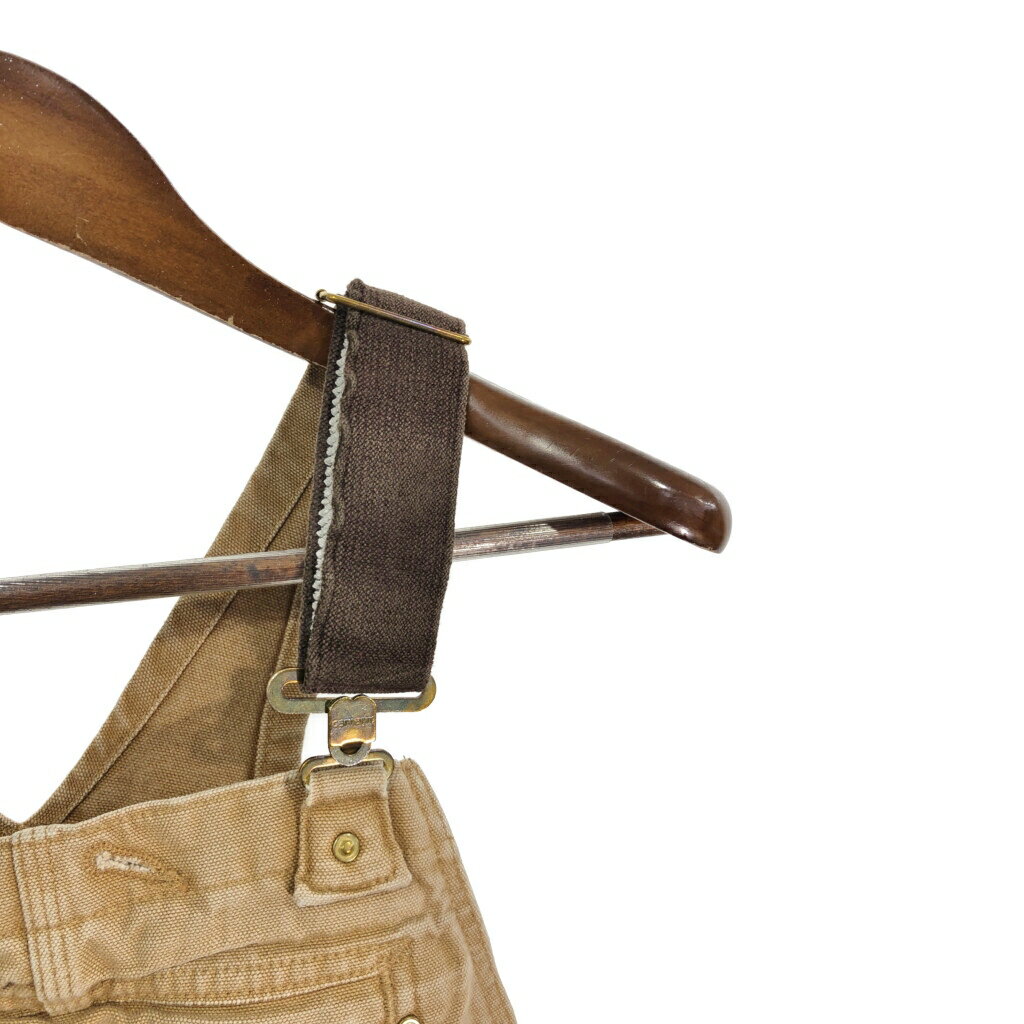 Carhartt カーハート オーバーオール ライトブラウン (メンズ W33 L26相当) 中古 古着 S2255