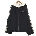 00年代 adidas アディダス 中綿 ナイロン パーカージャケット スポーツ ブラック (メンズ XXL) 中古 古着 A2152