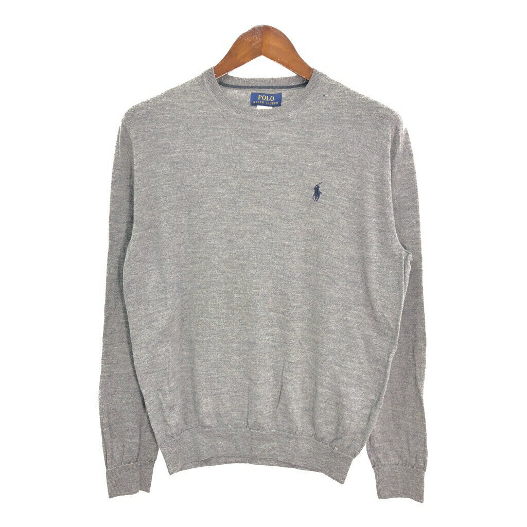 Polo by Ralph Lauren ポロ ラルフローレン ウール ニット セーター グレー (メンズ M) 中古 古着 S2516