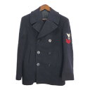 60年代 米軍実物 U.S.NAVY ピーコート ヴィンテージ ミリタリー ネイビー (メンズ 38 R) 中古 古着 S2534(4)