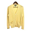 90年代 Polo by Ralph Lauren ポロ ラルフローレン ケーブルニット コットン カーディガン イエロー (メンズ L) 中古 古着 S261...