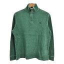 Polo by Ralph Lauren ポロ ラルフローレン ハーフジップ コットン ニット セーター グリーン (メンズ M) 中古 古着 S2774(4)
