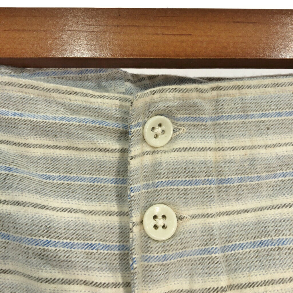 50年代 フランス軍 フランネル パジャマパンツ ヴィンテージ ミリタリー ストライプ マルチカラー (メンズ 90) 中古 古着 S2785