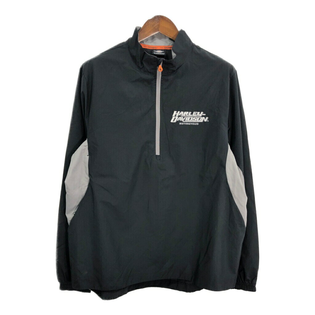 HARLEY DAVIDSON ハーレーダビッドソン ハーフジップ プルオーバージャケット バイクウェア モーターサイクル (メンズ L) 中古 古着 S2..
