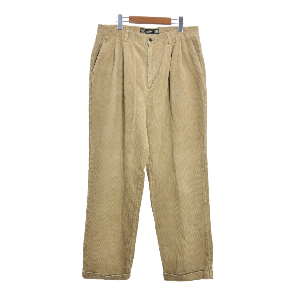 GAP ギャップ 2タック コーデュロイパンツ ライトブラウン (メンズ W34 L32) 中古 古着 S2855