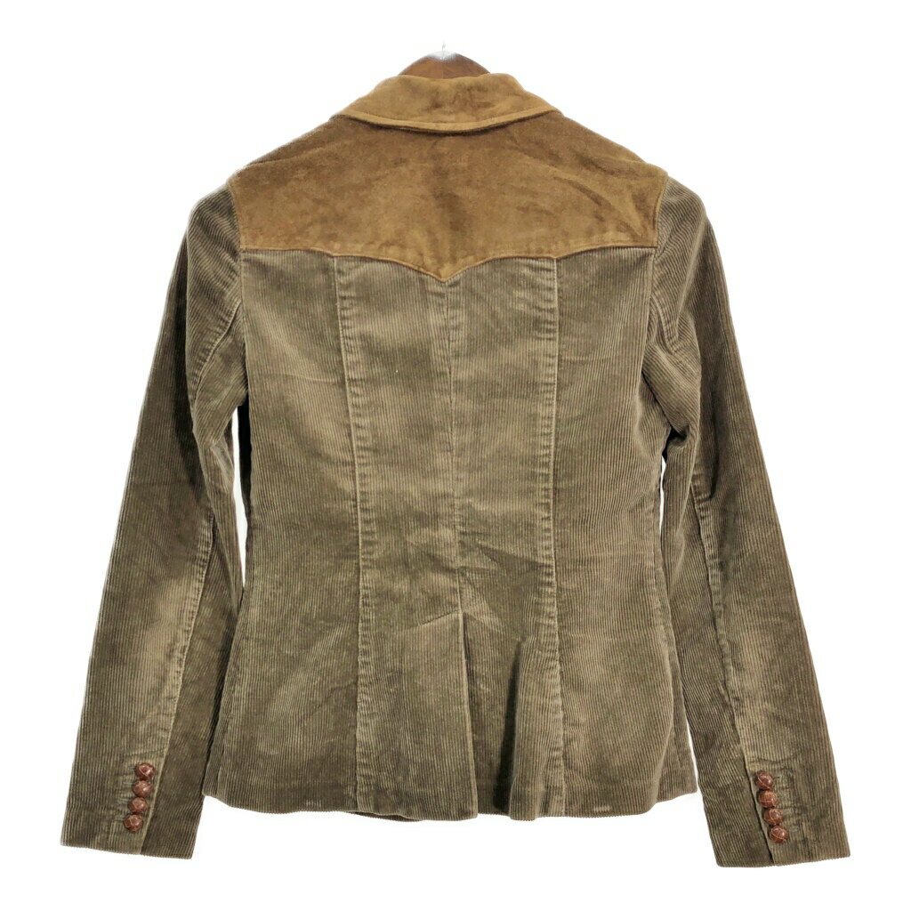 RALPH LAUREN ラルフローレン コーデュロイ ウエスタン テーラードジャケット ブラウン (レディース 6) 中古 古着 S2878